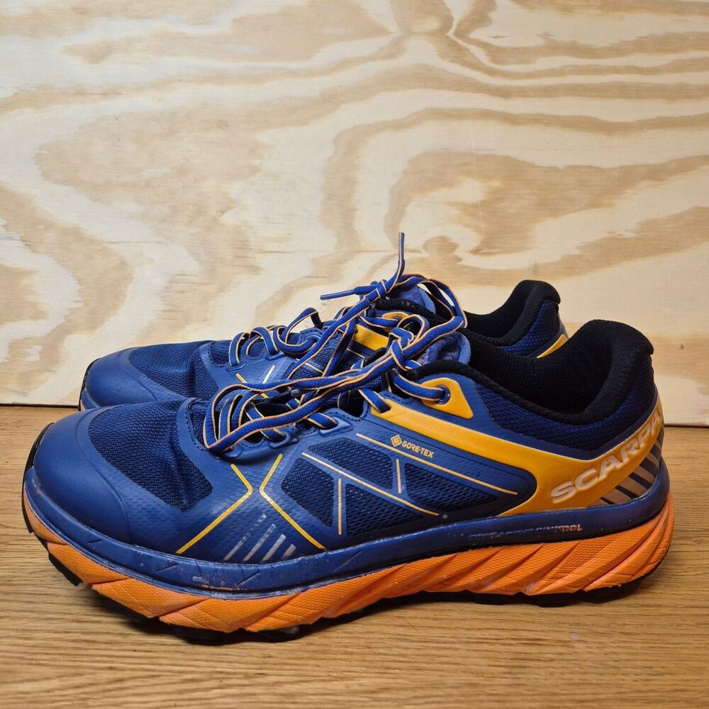 SCARPA Spin Infinity GTX Men's Trail Running Shoes Blue Orange EU 44 US 10